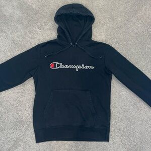 Black Men’s Champion Small Hoodie Sweatshirt Comfy Winter Warm